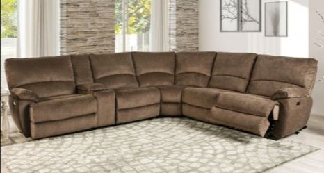 Brand New Brown Super Plush Power Reclining Sectional Sofa