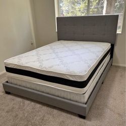 Grey Upholstered BED 😍🩶