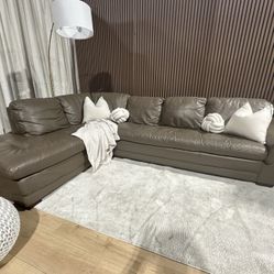 Raymour & Flanigan Leather Sectional 122” ($4,836.78) | Delivery Included 