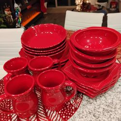 Red Pavilion Princess House Dishware Set (20) Pieces 