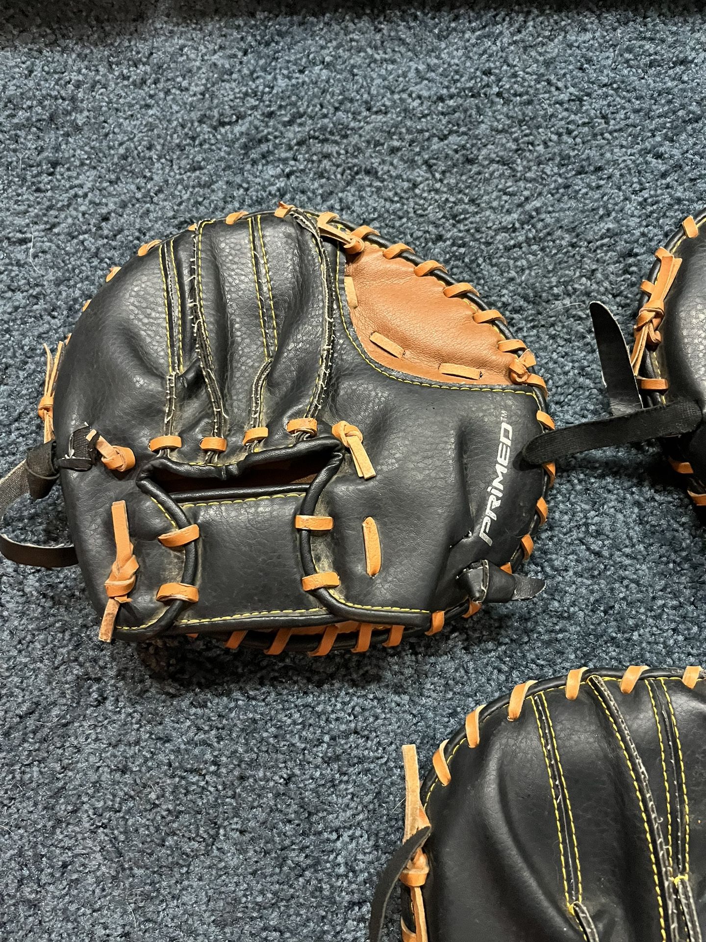 (3) PRIMED Infield Training Gloves lot of 3 | Right Handed Throw