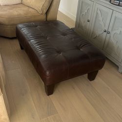 Pottery Barn Leather Ottoman 