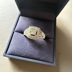 Natural Diamonds 925 Ss Size 8 Ring 
