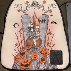 Loungefly Disney The Nightmare Before Christmas Jack & Sally Graveyard Mini Backpack.
