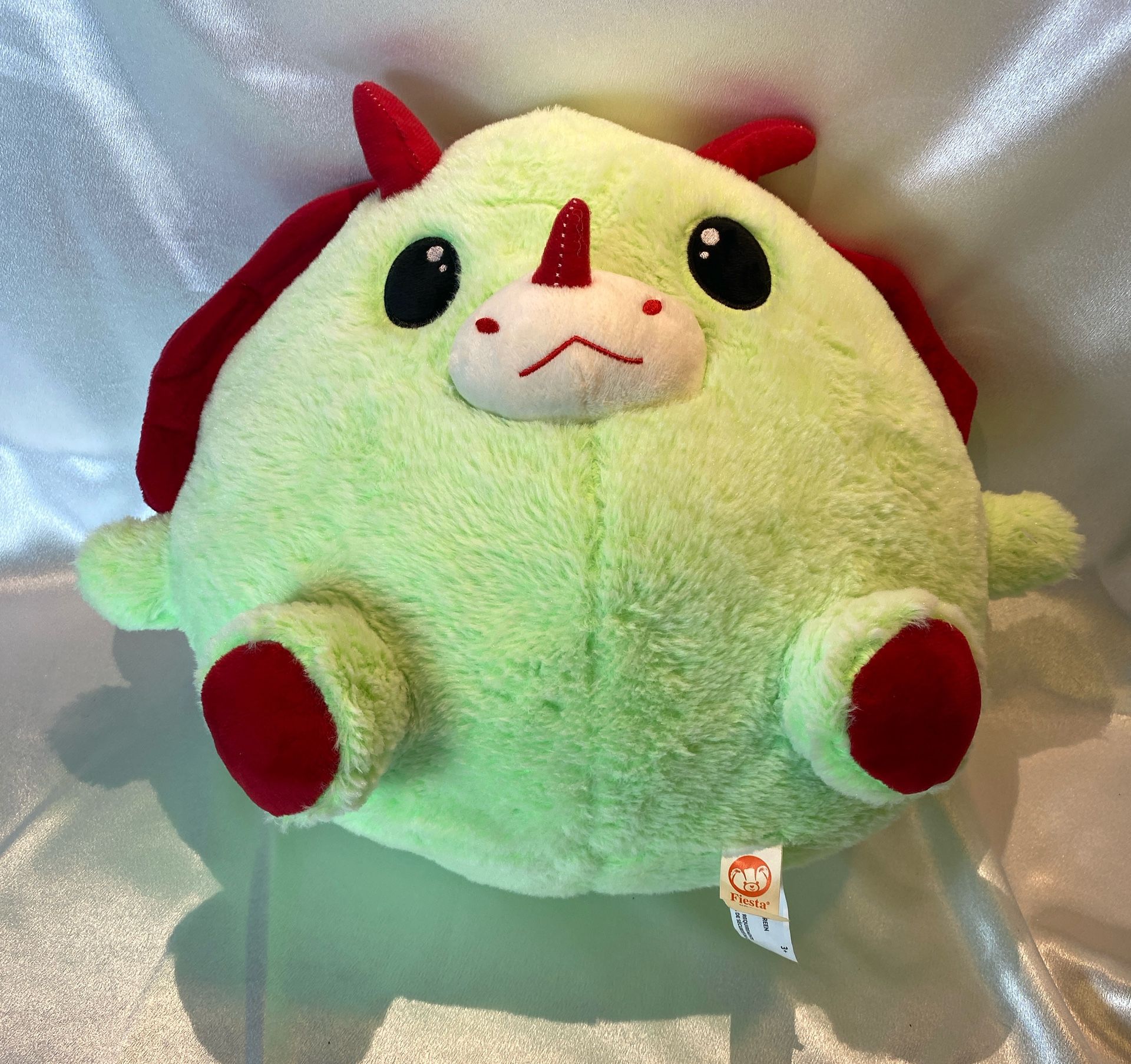 Fiesta Gumballs Round Triceratops Plush 12" Green/Red