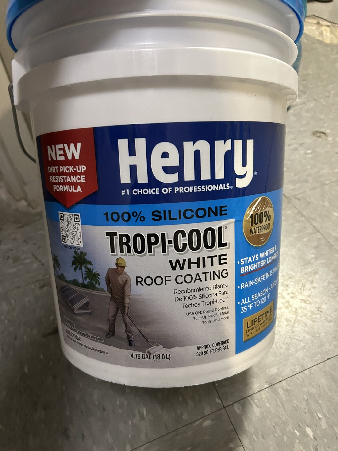 887 Tropi-Cool White 100% Silicone Reflective Roof Coating 4.75 gal.