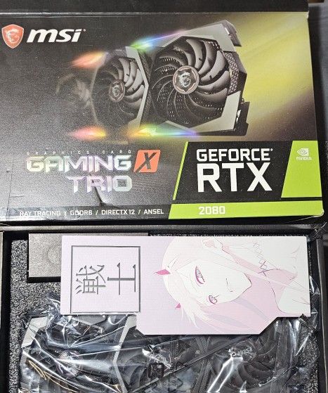Nvidia RTX MSI 2080 Gaming X Trio 8gb Graphics Card With Custom Backplate