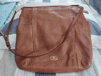 Coach genuine leather hand bag brown