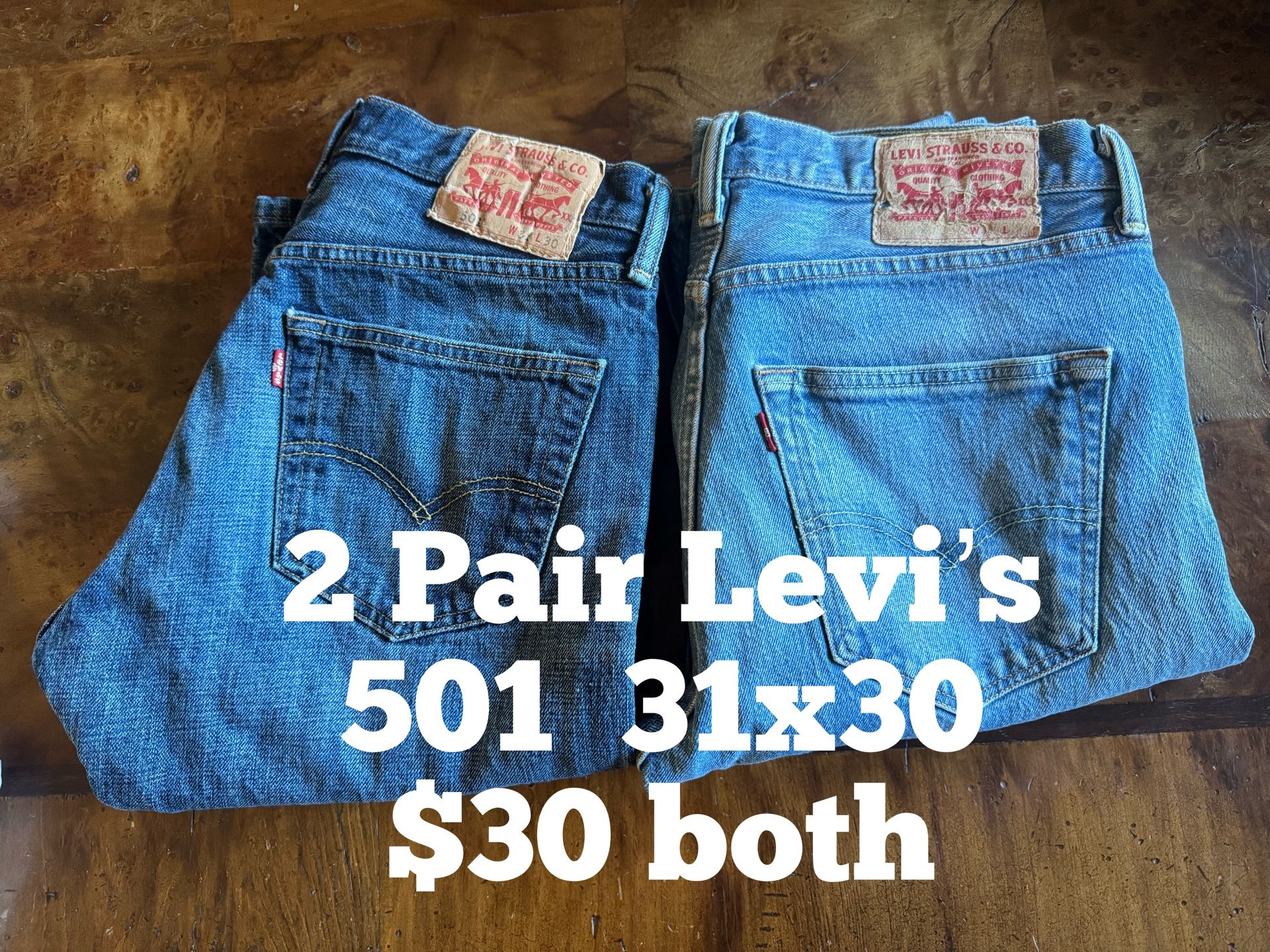 2 Pair Levi’s 501 31x30 $30 both - Corrales
