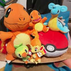 POKEMON PLUSH ANIMALS (6) 