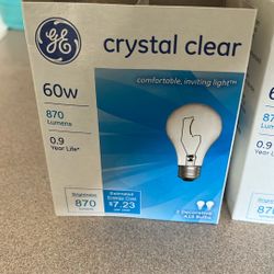 60watt GE crystal Clear Incandescent Bulbs 