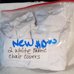 NEW WHITE CHAIR COVERS (2) 