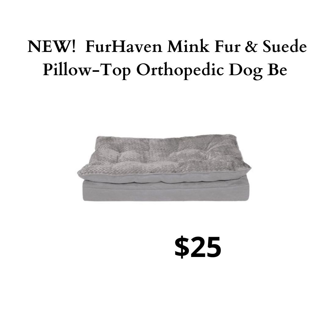 FurHaven Mink Fur & Suede Pillow-Top Orthopedic Dog Be