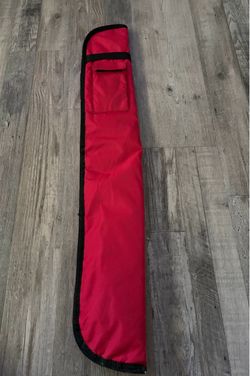 Red Padded Pool cue Long Carry Bag with Pocket
