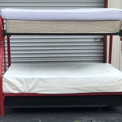 Twin/Full Bunk Bed with Mattresses