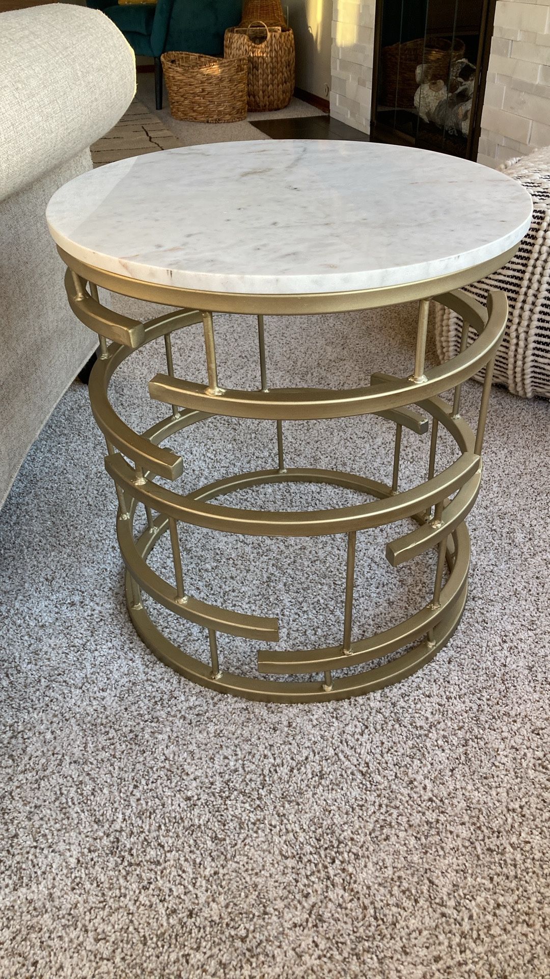 Marble & Gold Side Table 