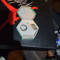 Earings Lab Created Emerald Fused With Quartz