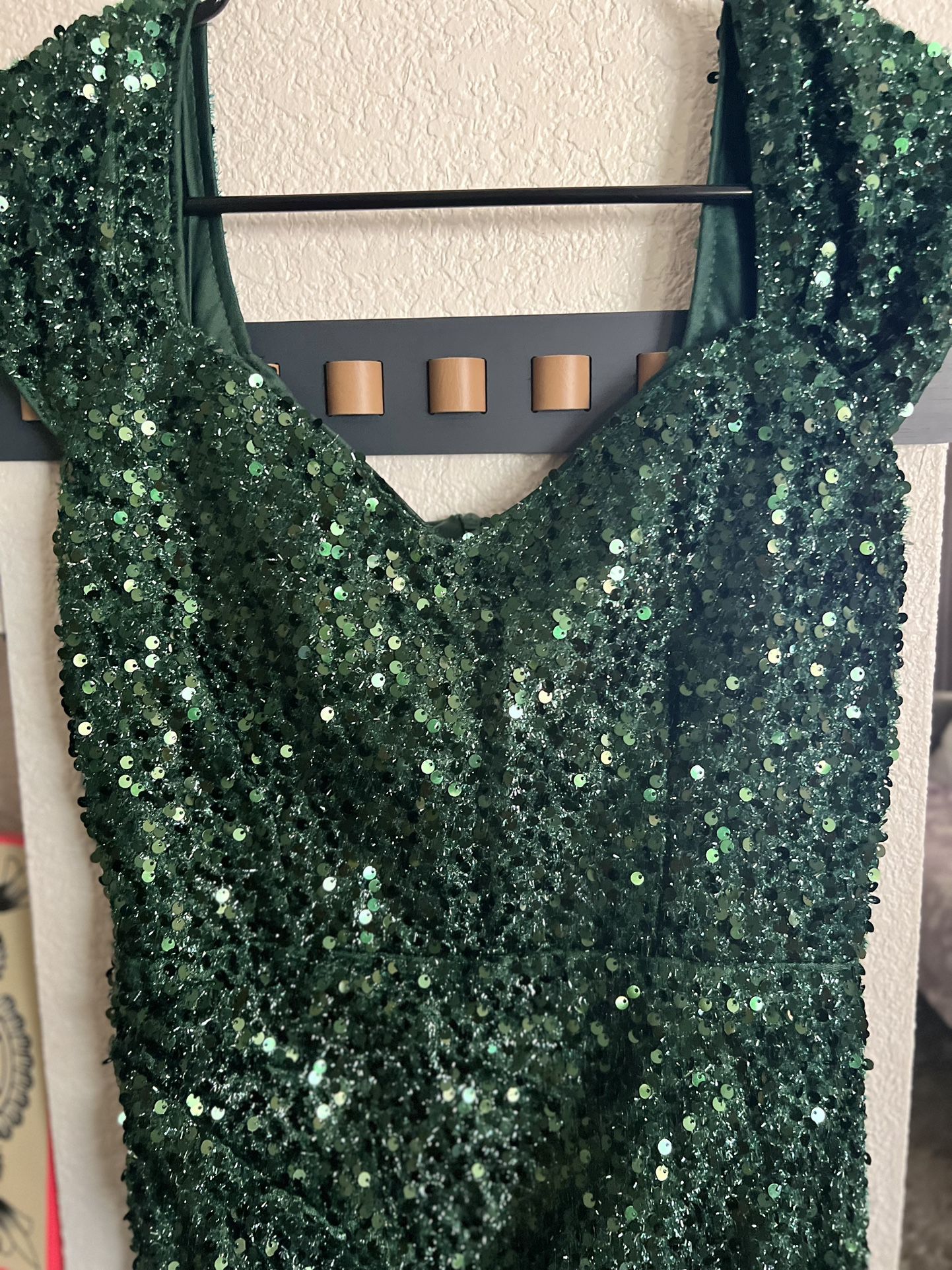 Prom Dress Green Sequin 
