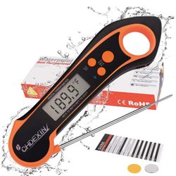 Instant Read Meat Thermometer, Food Thermometers for Cooking and Grill Kitchen Thermometer Waterproof for BBQ, Coffee, Digital Meat Thermometer Wirele