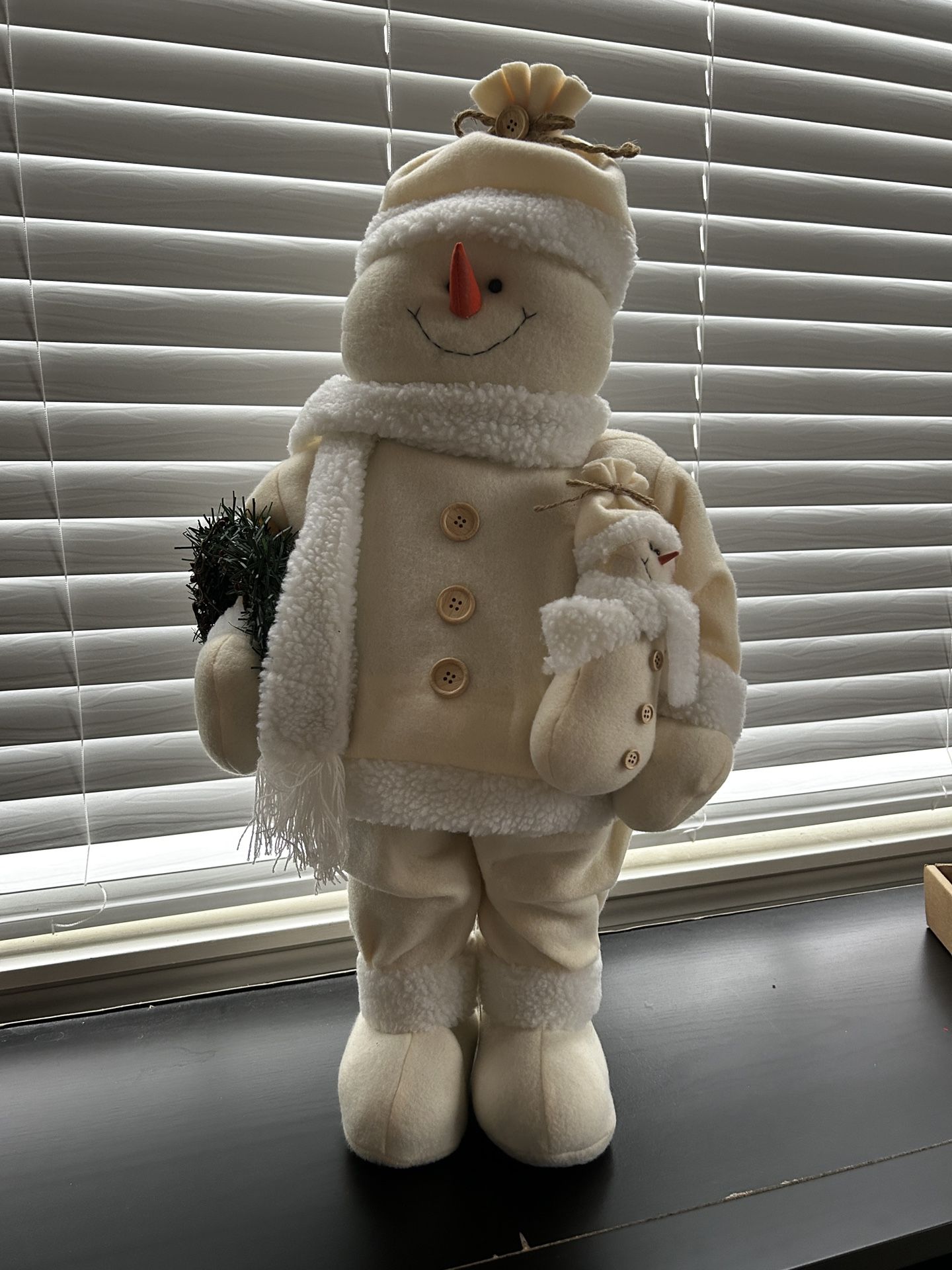 Christmas Standing Plush Snowman Decoration