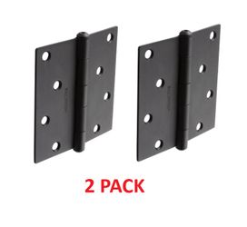 2 PACK Baldwin 9BR7028-010 Reserve Square Corner Door Hinge 4" (Satin Black)