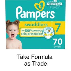 Pampers Size 7 Swaddlers Diapers -Pañales 