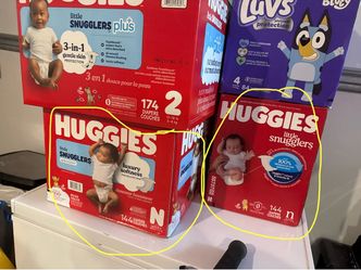 Huggies Little Snugglers Newborn Diapers (144 ct) - Brand New Box / Will Trade for Size 3 or Wipes⁠