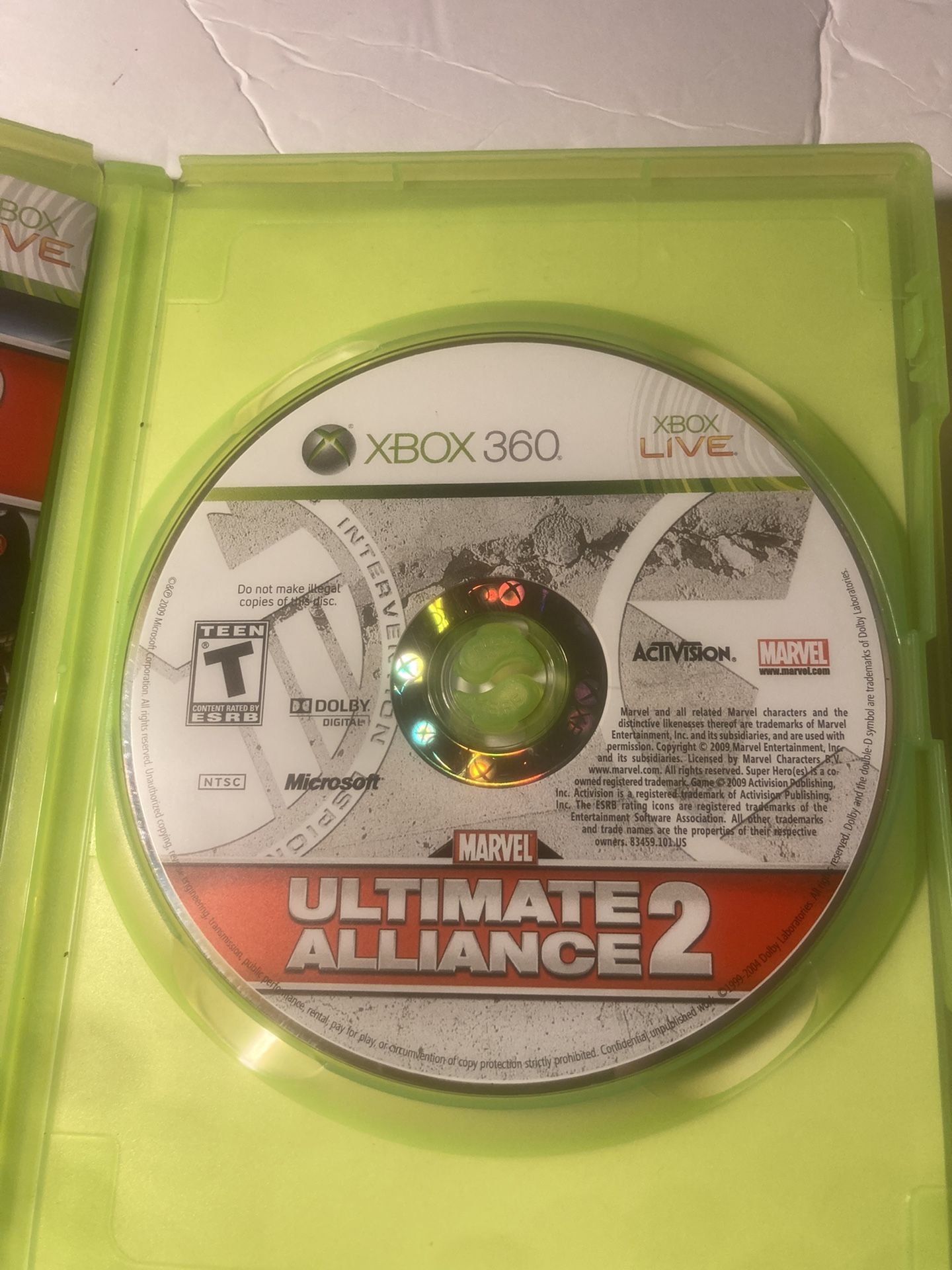 Marvel Ultimate Alliance 2 (Microsoft Xbox 360, 2009) Deadpool Wolverine