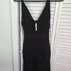 ANTHROPOLOGIE CROCHET BLACK DRESS