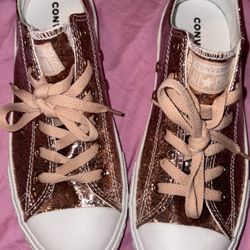 Converse Pink Glitter Sparkle Shoes Size 5 Junior