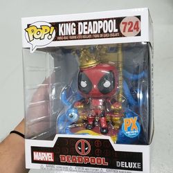  Pop! Deluxe Marvel Heroes King Deadpool on Throne Vinyl Figure  : Toys & Games