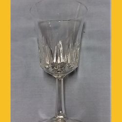 

French Crystal Stemware, glass set of cut crystal 6.25" tall x 3.25” diameter for wine or sherry 11 In Set,
