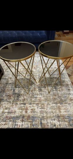 Mirror top side tables