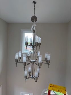 Large Multi-Tier Brushed Nickel Chandelier
