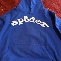 Blue Sp5der Hoodie For Sale Size M 