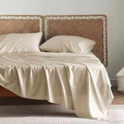 California King Sheet Sets, Cooling Sheets for Hot Sleepers, Rayon Derived from Bamboo, Deep Pocket Up to 16 Inches, PureWoven, Breathable & Soft, Hot