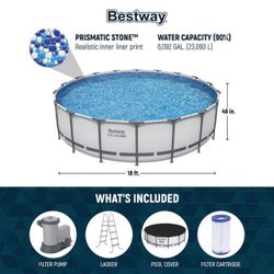 Pool Bestway Power Steel 18 x 48 Round Above