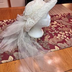 Vintage 70s/80s Lace Bridal Hat