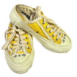 VESSEL G.O.P. Lows Slip On Mule Yellow Canvas Frayed Shoes M3 W5 EUR 35