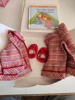American Girl Bitty Twins Perfectly Plaid PJs F6189 Pajama Set Box Book