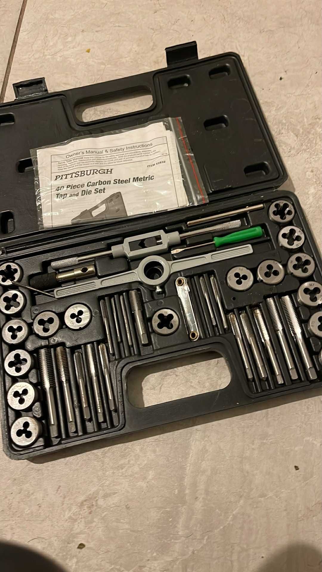 PITTSBURGH 40 Piece Carbon Steel Metric Tap and Die Set