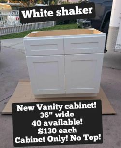 New bathroom sink cabinet!
White shaker!