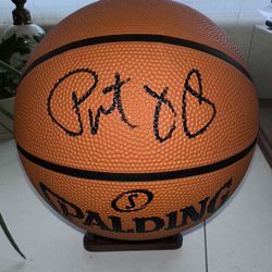 PATRICK EWING SIGNED NEW YORK KNICKS AUTOGRAPHED SPALDING BASKETBALL W/COA 633