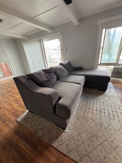 Gray Fabric Sectional Sofa with Chaise