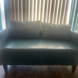 Loveseat Teal Leather 