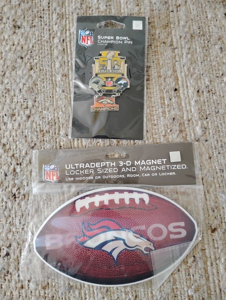 Superbowl 50 Pin And 3D Magnet Broncos