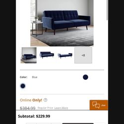 Blue Sofa Futon (Ashley Furniture)