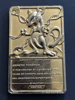 Vintage 1999 Burger King Pokmon 23K Gold Plated Trading Card Mewtwo for  Sale in Artesia, CA - OfferUp