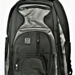 FUL LAPTOP BACKPACK #128467 Black Supports 17" Laptop Padded Main Comp