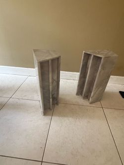 Pair of Heavy Modern Marble Pedestals / Table Bases
